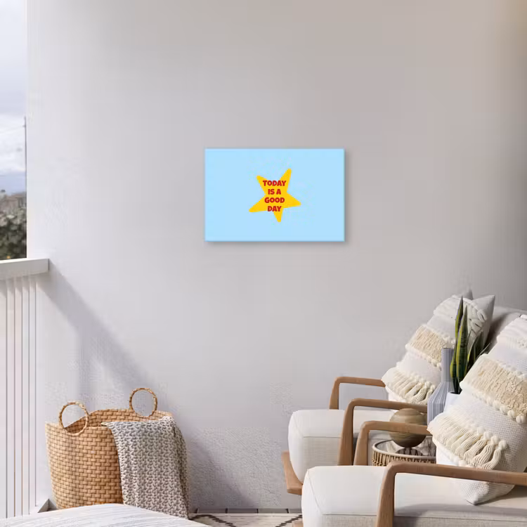 Ster - Today is a good day - Blauw Tuinposter op houten frame 2 cm dik klein -sfeer1