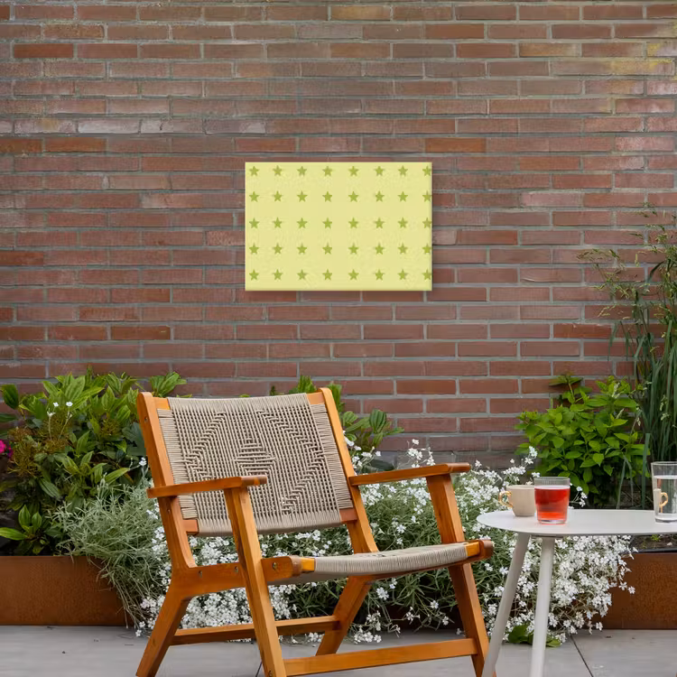 Sterren - Patroon - Groen Tuinposter op houten frame 2 cm dik klein 845 -sfeer3