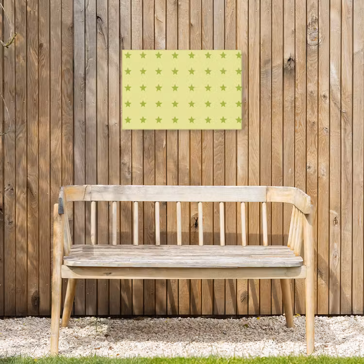Sterren - Patroon - Groen Tuinposter op houten frame 2 cm dik klein 845 -sfeer4