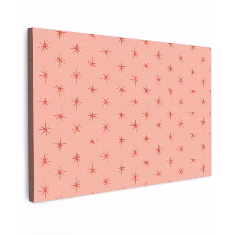 Sterretjes - Patroon - Oranje Tuinposter op houten frame 2 cm dik klein 845 -3d