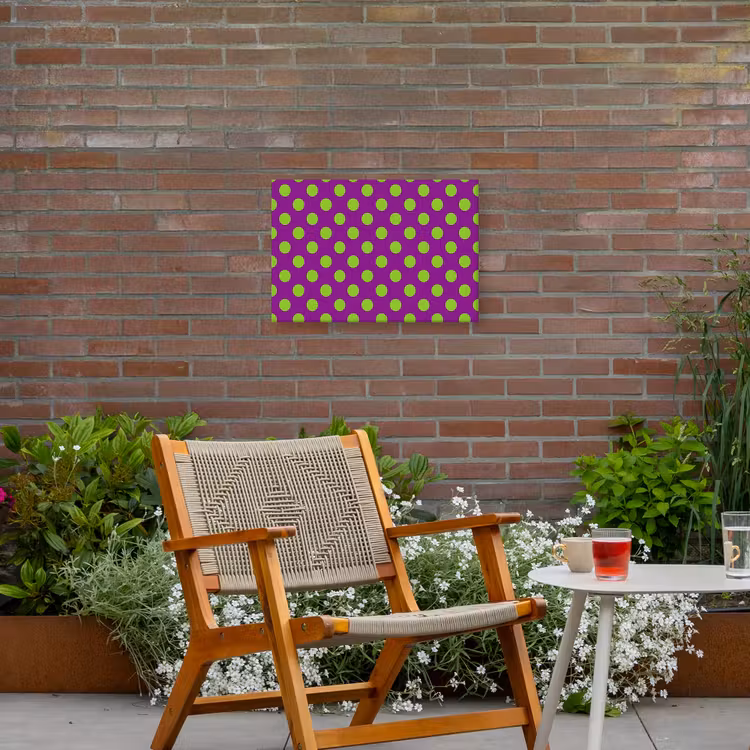 Stippen - Klassiek - Groen Tuinposter op houten frame 2 cm dik klein 845 -sfeer3