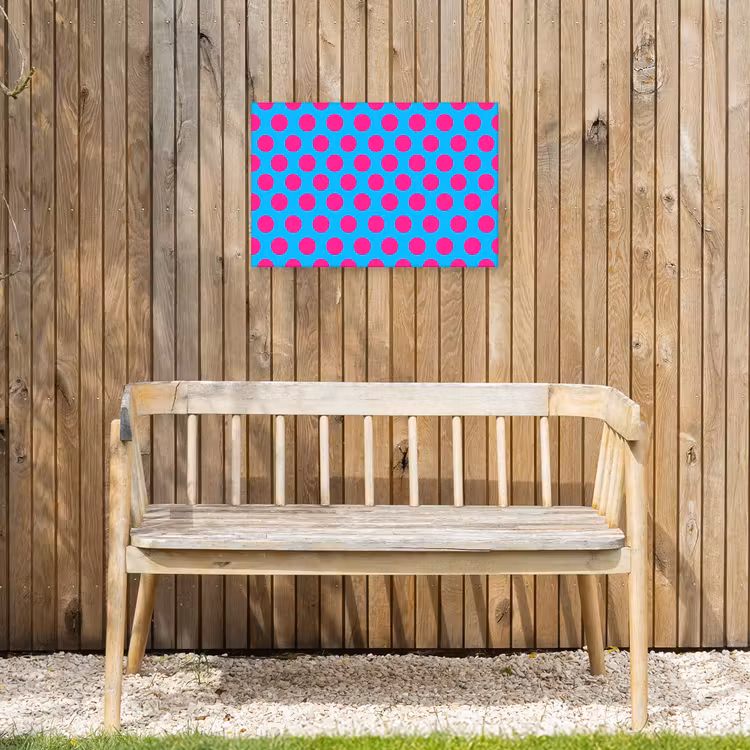 Stippen - Klassiek - Roze Tuinposter op houten frame 2 cm dik klein 845 -sfeer4
