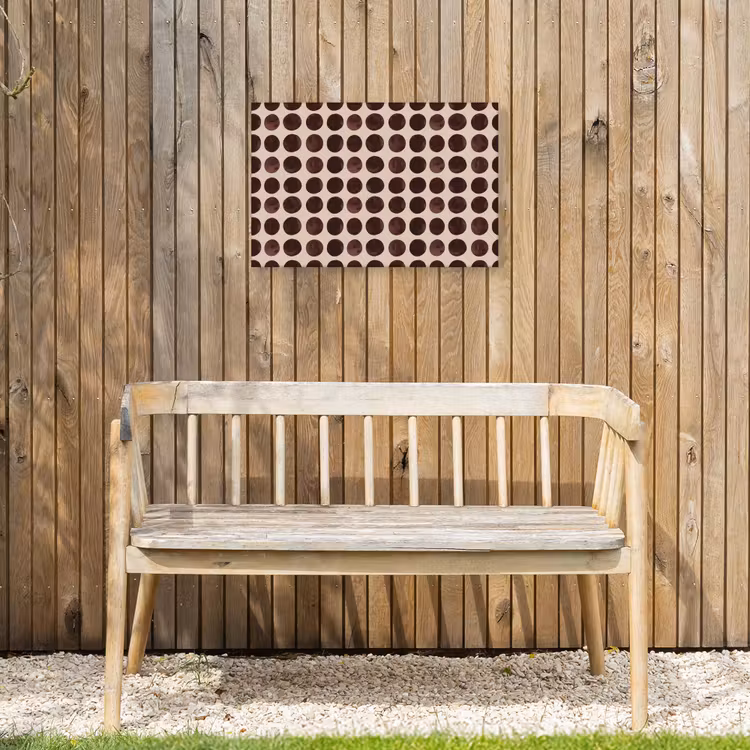 Stippen - Patroon - Bruin Tuinposter op houten frame 2 cm dik klein 845 -sfeer4
