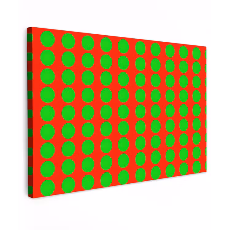 Stippen - Patroon - Groen Tuinposter op houten frame 2 cm dik klein 845 -3d