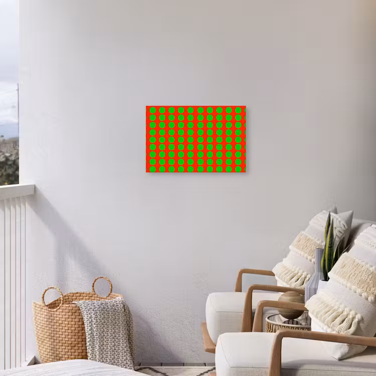 Stippen - Patroon - Groen Tuinposter op houten frame 2 cm dik klein 845 -sfeer1