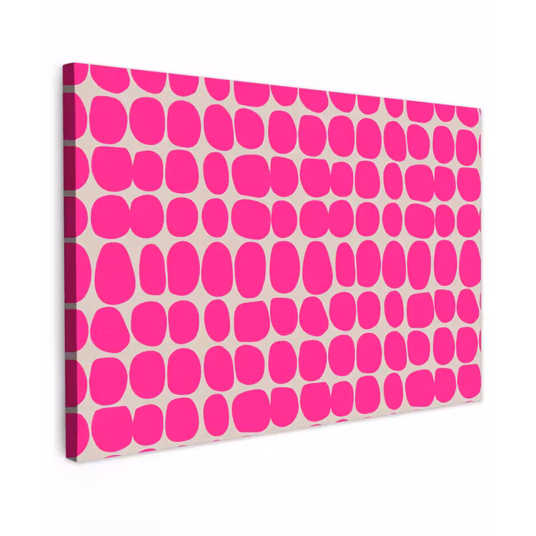 Stippen - Patroon - Roze Tuinposter op houten frame 2 cm dik klein 845 -3d
