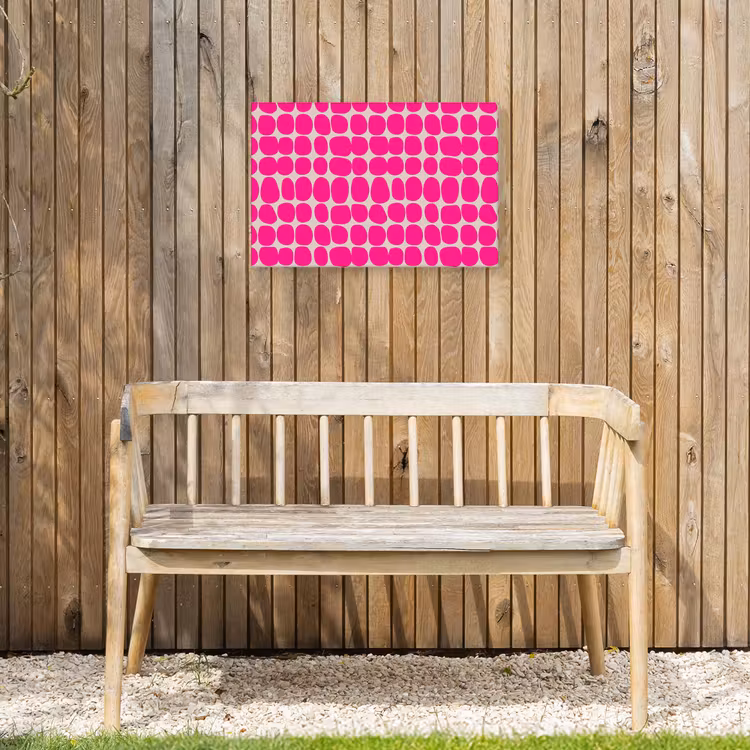 Stippen - Patroon - Roze Tuinposter op houten frame 2 cm dik klein 845 -sfeer4
