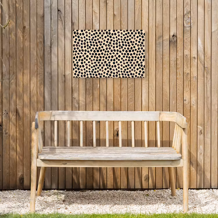 Stippen - Patroon - Zwart Tuinposter op houten frame 2 cm dik klein 845 -sfeer4