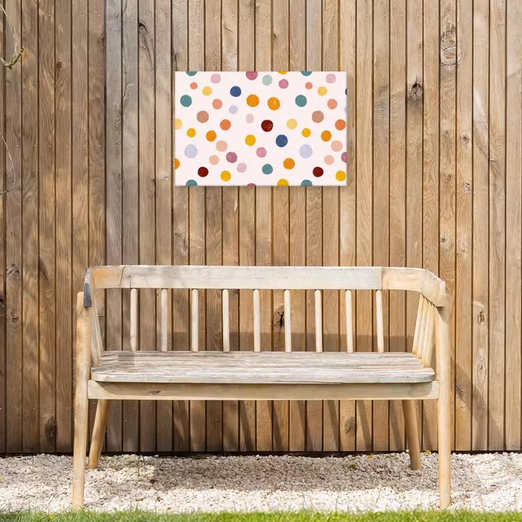 Stippen - Subtiel - Kleurrijk Tuinposter op houten frame 2 cm dik klein 845 -sfeer4