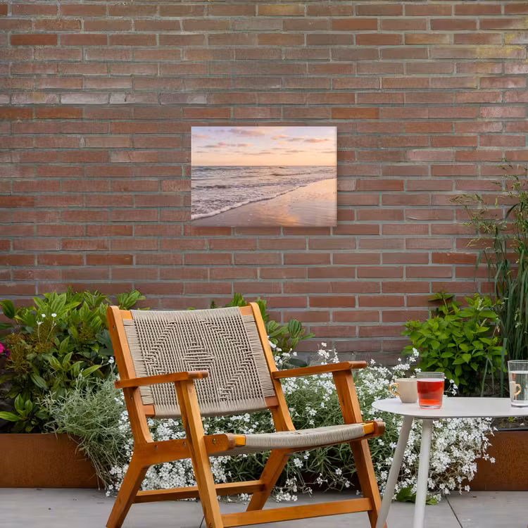 Strand - Branding - Wolken Tuinposter op houten frame 2 cm dik klein -sfeer3