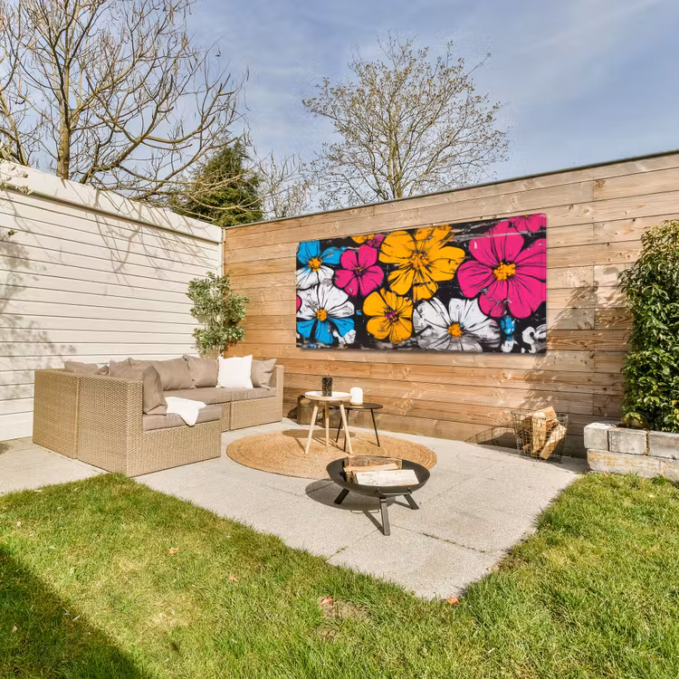 Street Art - Bloemen - Mix Tuinposter op houten frame 2 cm dik xxl -sfeer2