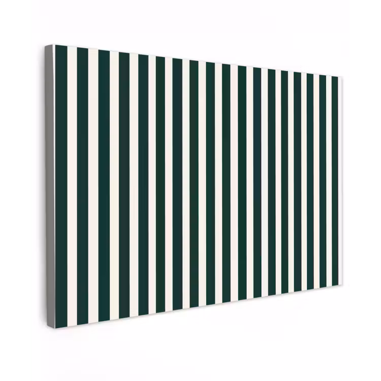 Strepen - Klassiek - Groen Tuinposter op houten frame 2 cm dik klein 845 -3d