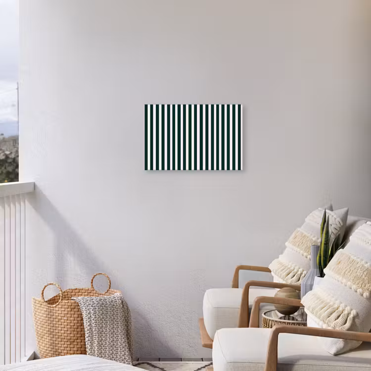 Strepen - Klassiek - Groen Tuinposter op houten frame 2 cm dik klein 845 -sfeer1