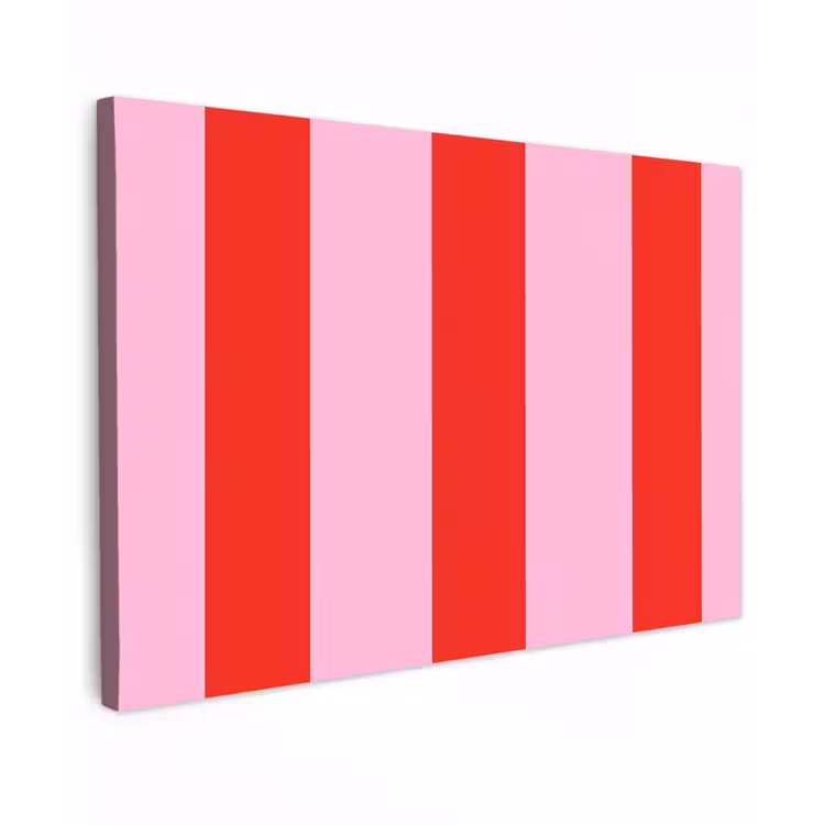 Strepen - Klassiek - Roze Tuinposter op houten frame 2 cm dik klein 845 -3d