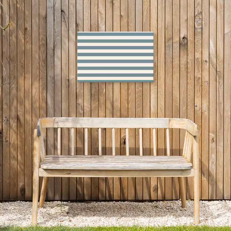 Strepen - Modern - Blauw Tuinposter op houten frame 2 cm dik klein 845 -sfeer4