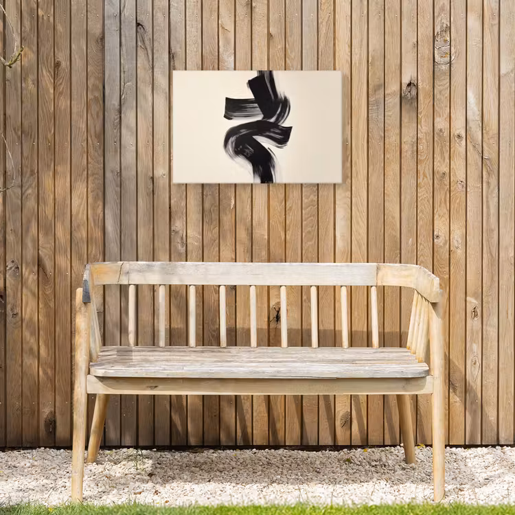 Strepen - Zwart - Abstract Tuinposter op houten frame 2 cm dik klein -sfeer4