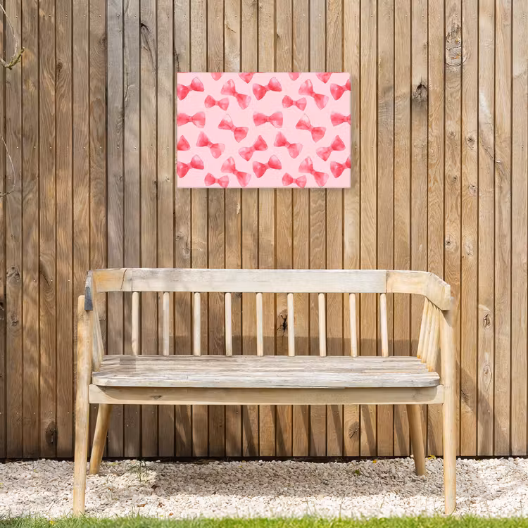 Strikken - Aquarel - Roze Tuinposter op houten frame 2 cm dik klein 845 -sfeer4