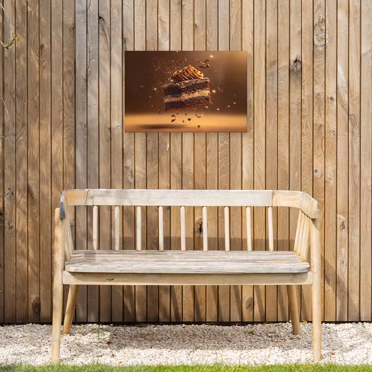 Taart - Chocolade - Eten - Brownie Tuinposter op houten frame 2 cm dik klein -sfeer4