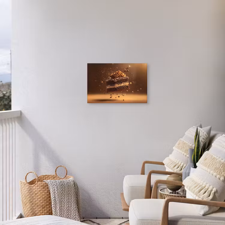 Taart - Chocolade - Eten - Brownie Tuinposter op houten frame 2 cm dik klein -sfeer1