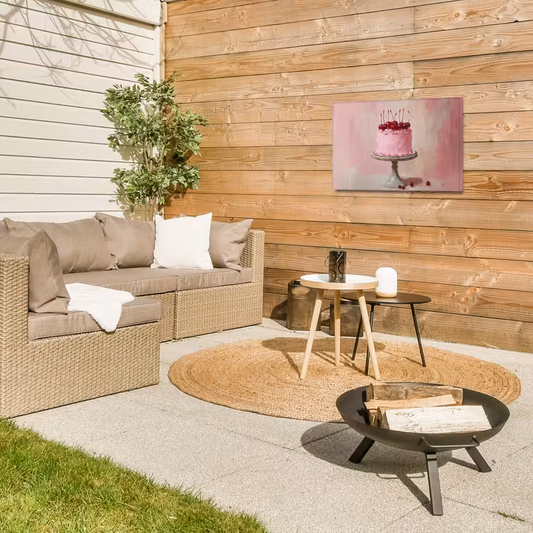 Taart - Pink - Cherry Tuinposter op houten frame 2 cm dik klein -sfeer2