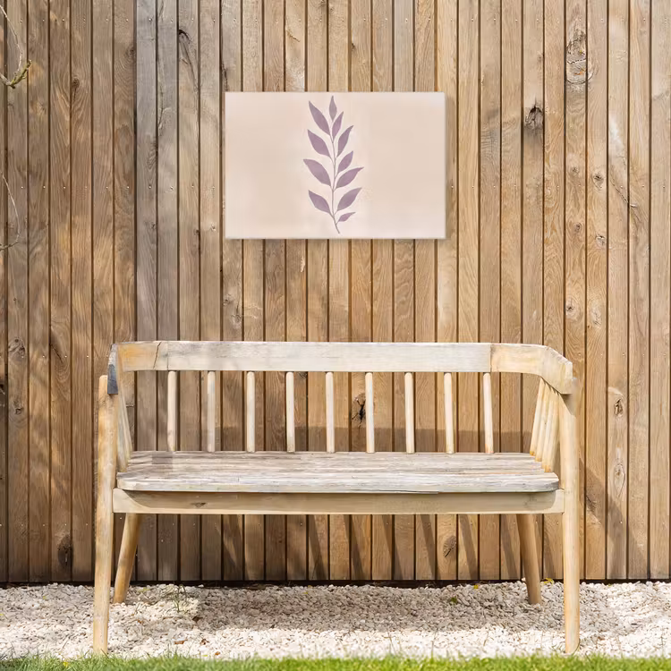 Tak - Bladeren - Minimalistisch - Beige Tuinposter op houten frame 2 cm dik klein -sfeer4