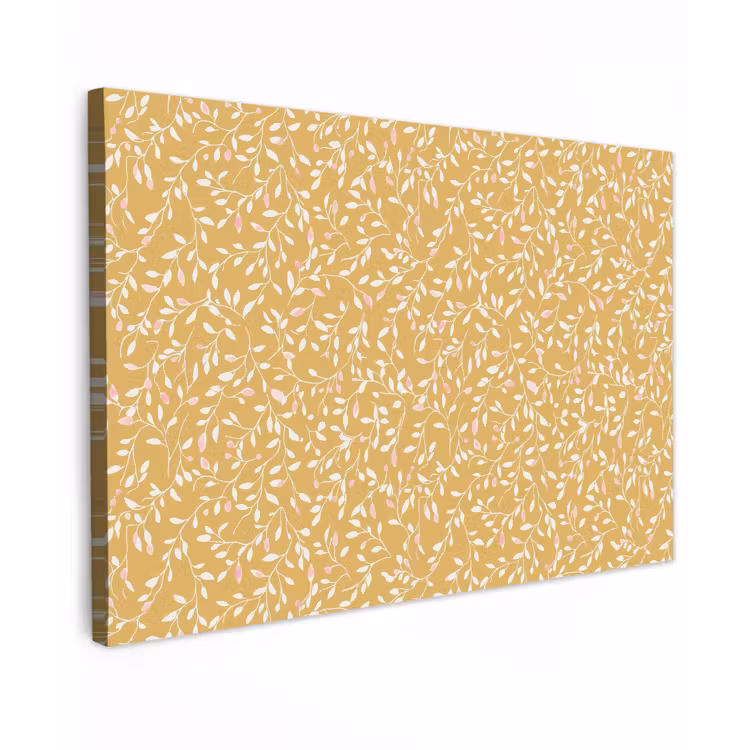Takjes - Patroon - Oker Tuinposter op houten frame 2 cm dik klein 845 -3d