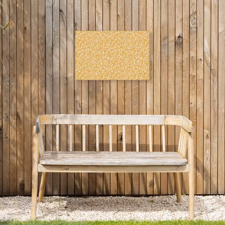 Takjes - Patroon - Oker Tuinposter op houten frame 2 cm dik klein 845 -sfeer4