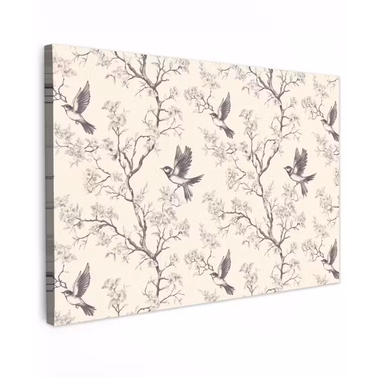 Takken - Vogels - Beige Tuinposter op houten frame 2 cm dik klein 845 -3d