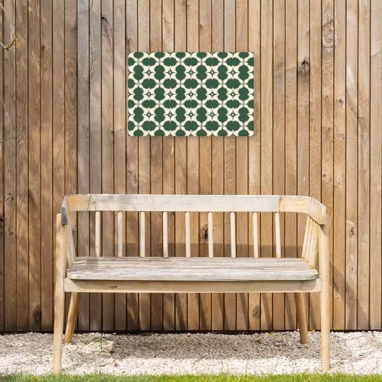 Tegel - Klassiek - Groen Tuinposter op houten frame 2 cm dik klein 845 -sfeer4