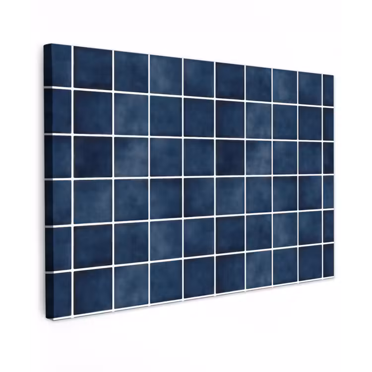 Tegel - Modern - Blauw Tuinposter op houten frame 2 cm dik klein 845 -3d