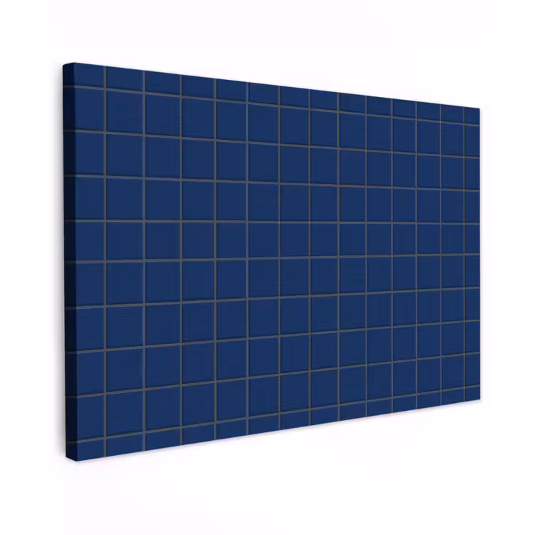 Tegel - Patroon - Blauw Tuinposter op houten frame 2 cm dik klein 845 -3d