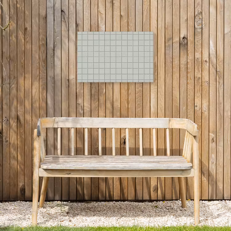 Tegel - Patroon - Lichtgroen Tuinposter op houten frame 2 cm dik klein 845 -sfeer4