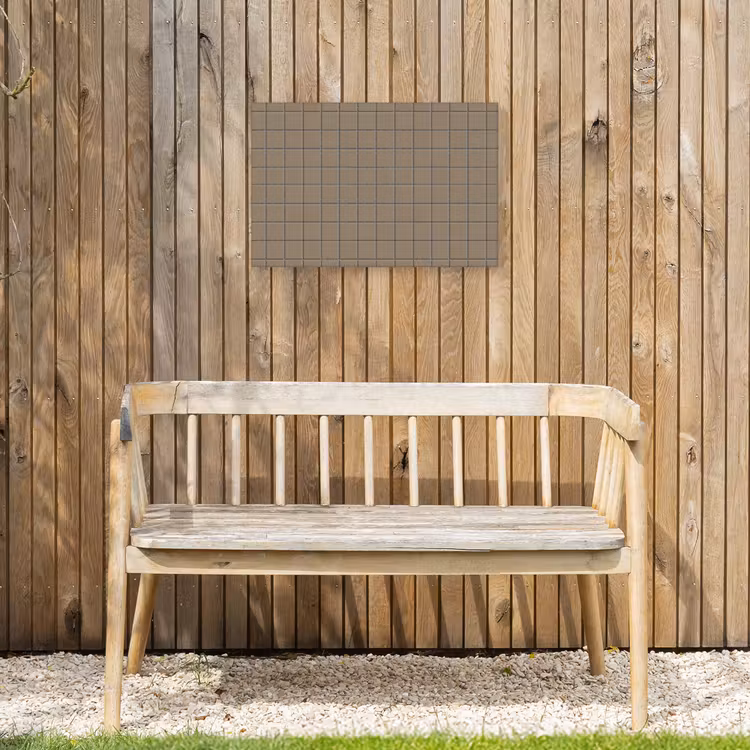 Tegel - Patroon - Taupe Tuinposter op houten frame 2 cm dik klein 845 -sfeer4