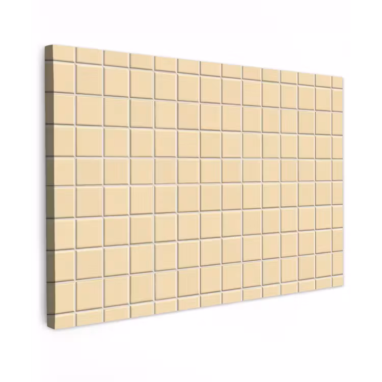 Tegels - Patroon - Crème Tuinposter op houten frame 2 cm dik klein 845 -3d