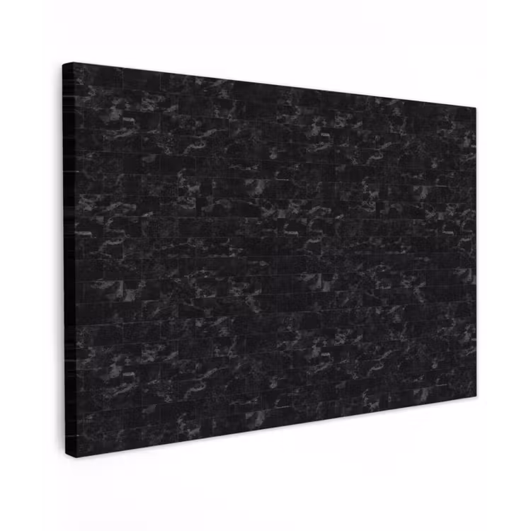 Tegels - Patroon - Marmer - Zwart Tuinposter op houten frame 2 cm dik klein 845 -3d