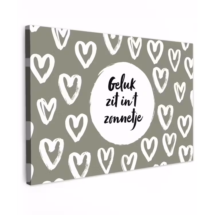 Tekst - geluk zit in 't zonnetje - Quotes - Geluk - Zon Tuinposter op houten frame 2 cm dik klein -3d