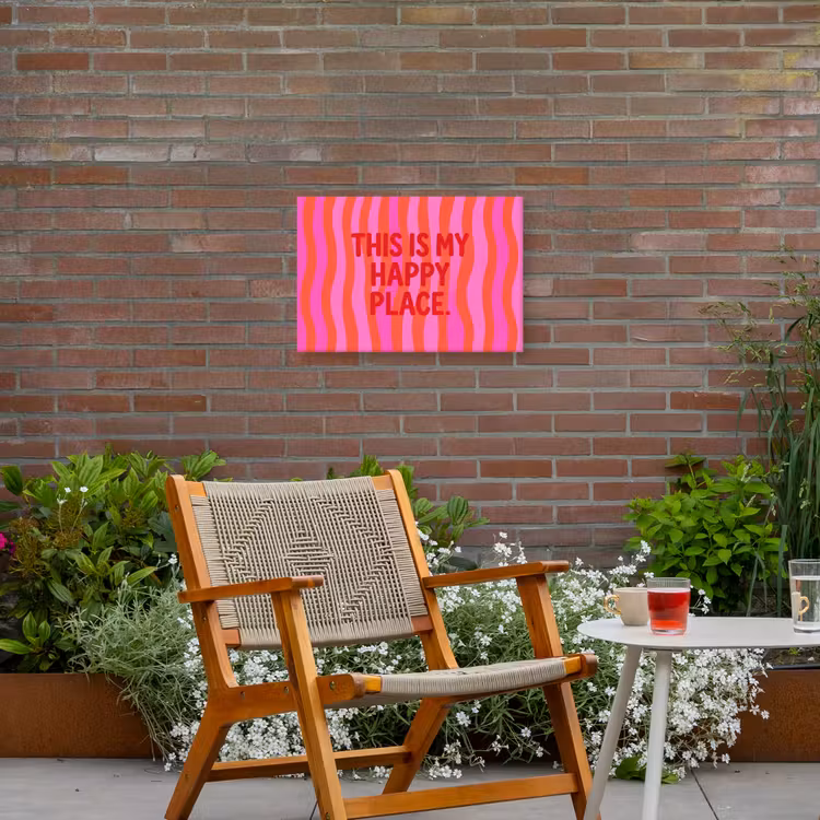 Tekst - Modern - Kleurrijk Tuinposter op houten frame 2 cm dik klein -sfeer3