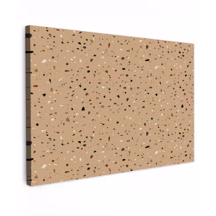 Terrazzo - Patroon - Beige Tuinposter op houten frame 2 cm dik klein 845 -3d