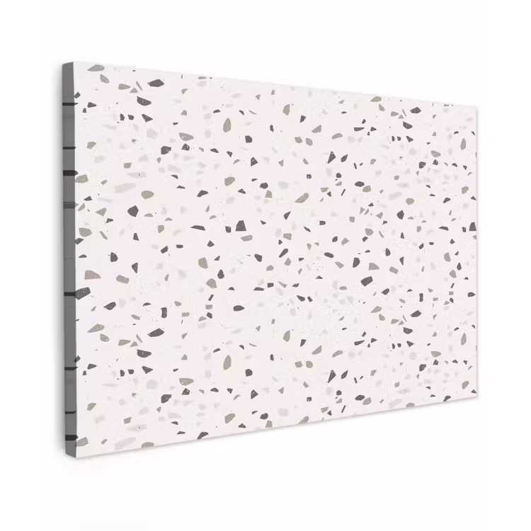 Terrazzo -  Patroon  -  Créme Tuinposter op houten frame 2 cm dik klein 845 -3d
