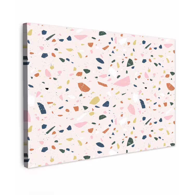 Terrazzo - Patroon - Kleurrijk Tuinposter op houten frame 2 cm dik klein 845 -3d