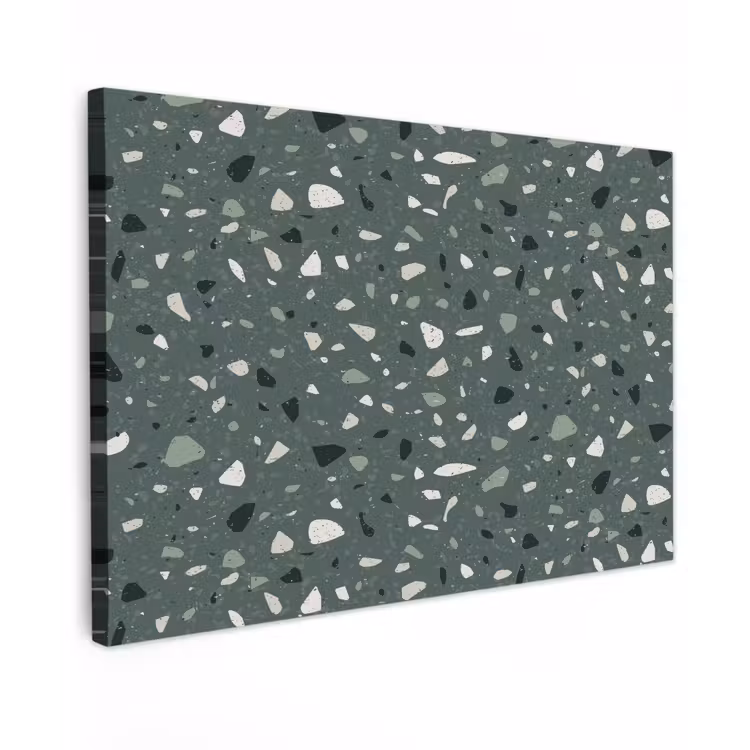 Terrazzo - Patroon - Kleurrijk - Groen Tuinposter op houten frame 2 cm dik klein 845 -3d