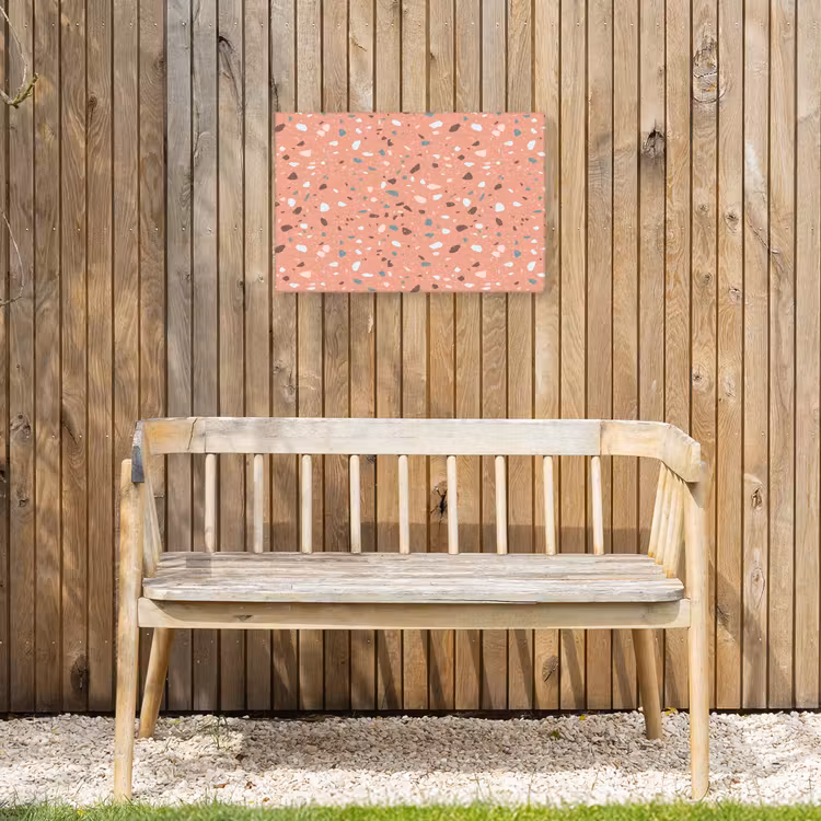 Terrazzo -  Patroon - Kleurrijk - Roze - Blauw Tuinposter op houten frame 2 cm dik klein 845 -sfeer4