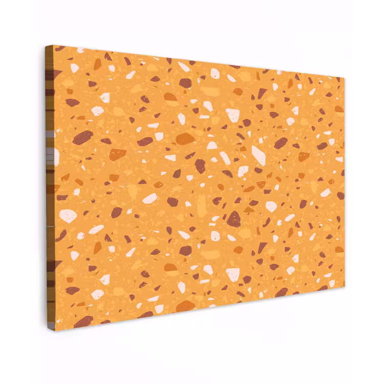Terrazzo - Patroon - Okergeel Tuinposter op houten frame 2 cm dik klein 845 -3d
