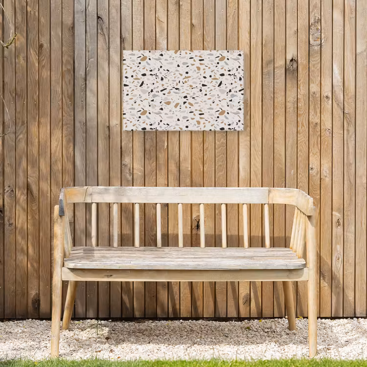Terrazzo - Patroon - Staal Tuinposter op houten frame 2 cm dik klein 845 -sfeer4