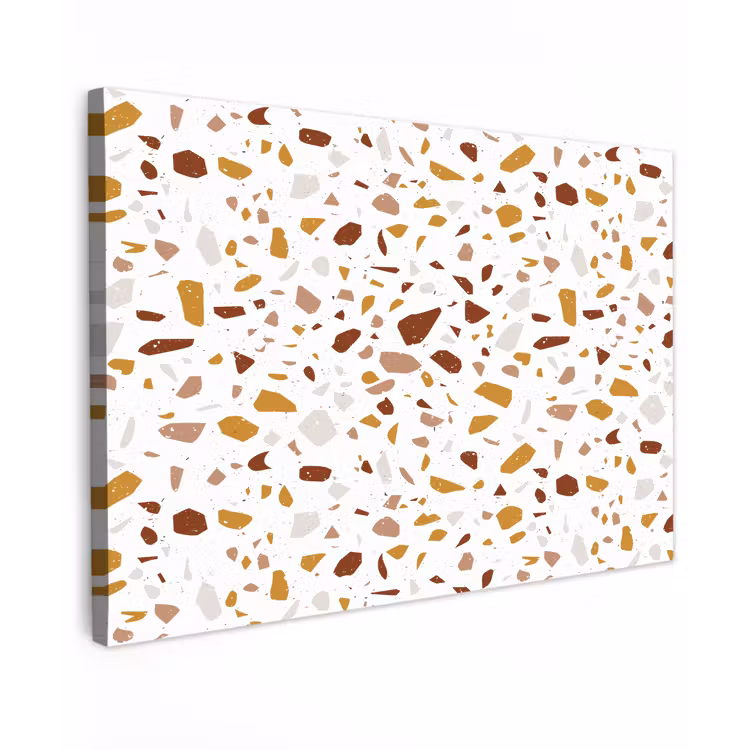 Terrazzo -  Patroon - Wit - Urban Tuinposter op houten frame 2 cm dik klein 845 -3d