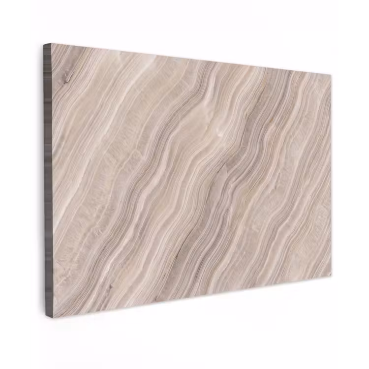Textuur - Golvend - Abstract - Modern - Beige Tuinposter op houten frame 2 cm dik klein -3d