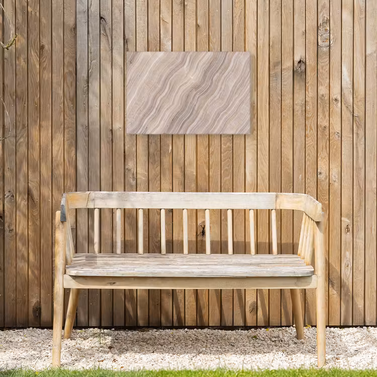 Textuur - Golvend - Abstract - Modern - Beige Tuinposter op houten frame 2 cm dik klein -sfeer4