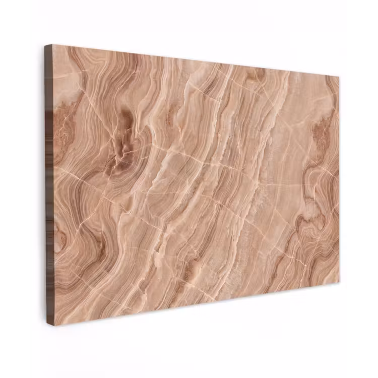 Textuur - Golvend - Abstract - Warm - Bruin Tuinposter op houten frame 2 cm dik klein -3d