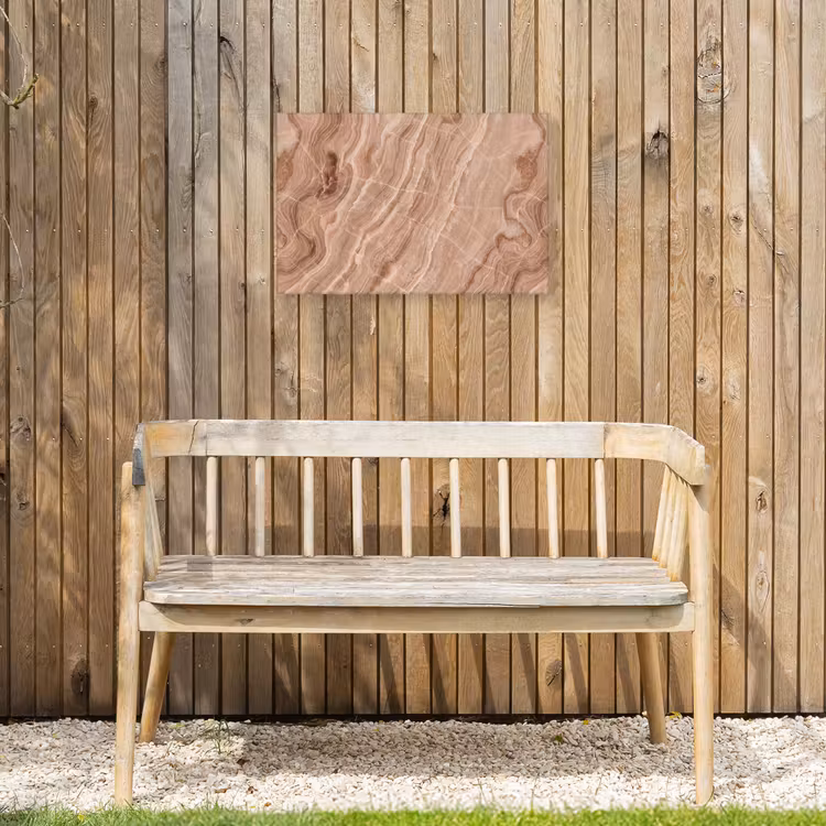 Textuur - Golvend - Abstract - Warm - Bruin Tuinposter op houten frame 2 cm dik klein -sfeer4