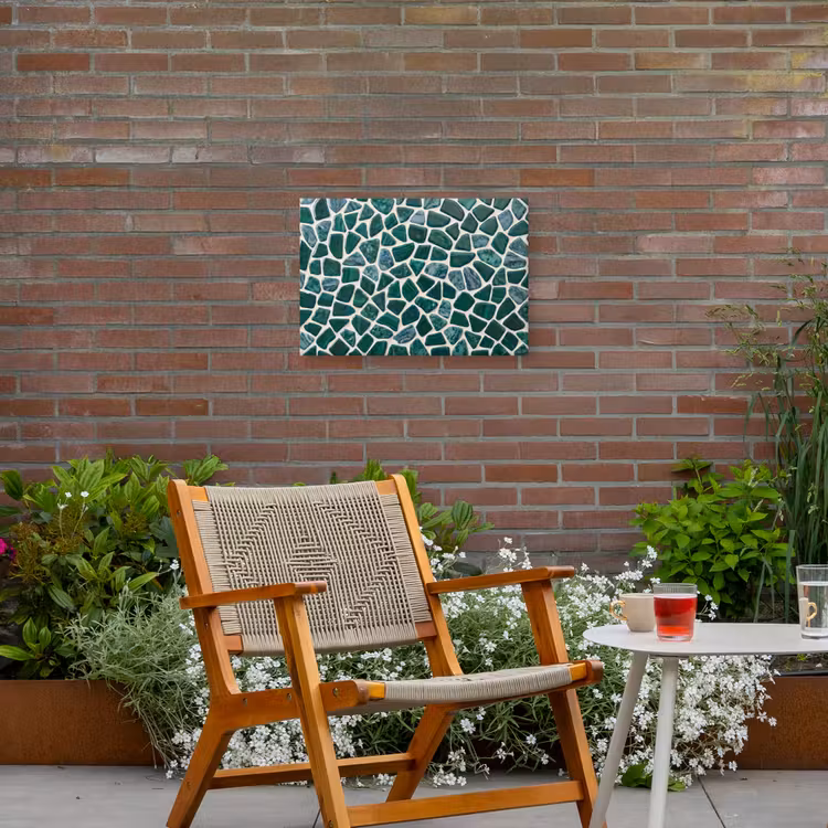 Textuur - Steen - Groen - Abstract - Patroon Tuinposter op houten frame 2 cm dik klein -sfeer3